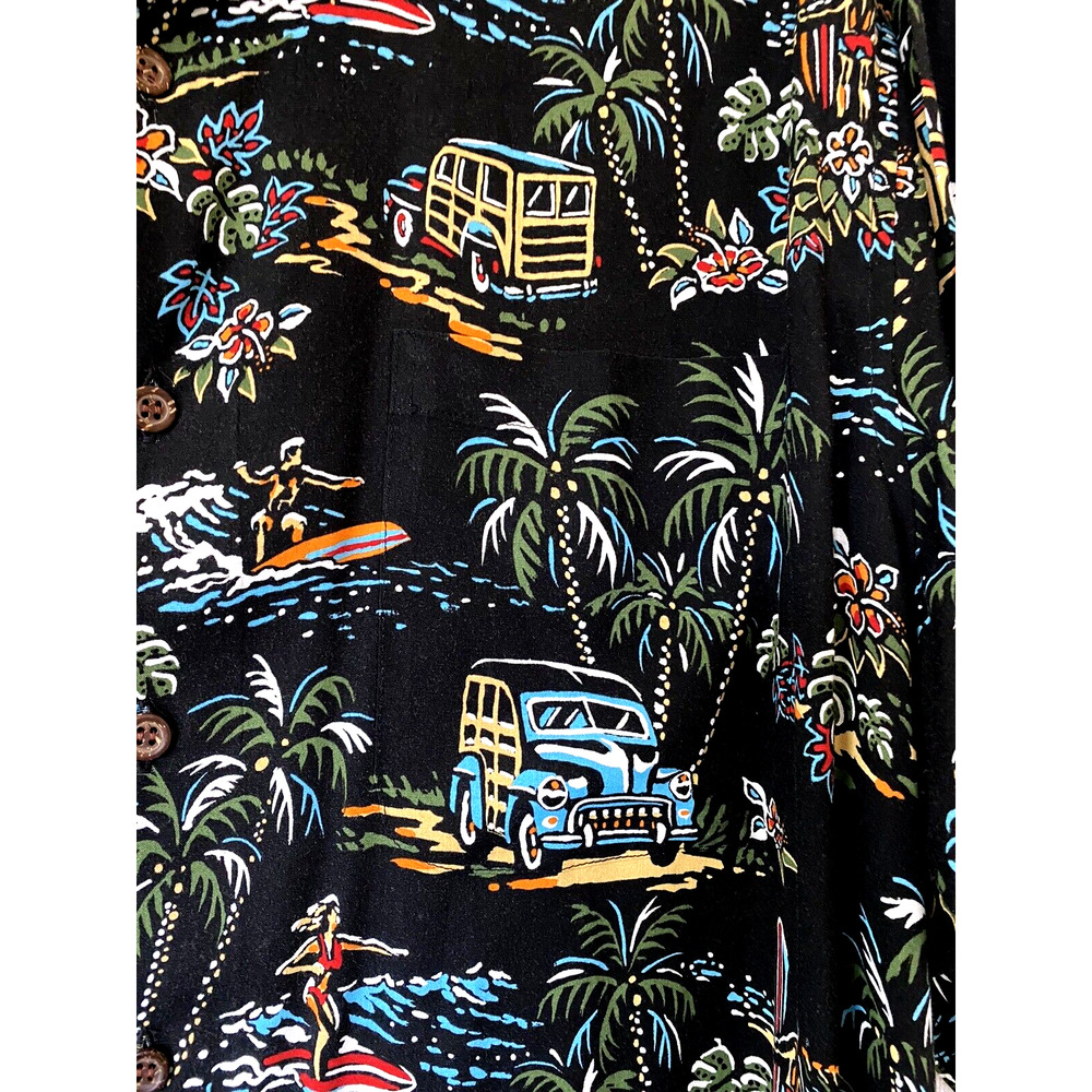 Reyn Spooner Art Of Eddy Y Men Shirt Button Down Palm Car Surf Tropical … - Picture 3 of 6